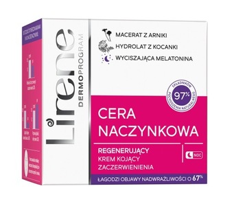 LIRENE CERA NACZYNKOWA REGENERUJĄCY KREM KOJĄCY ZACZERWIENIENIA 50 ML.