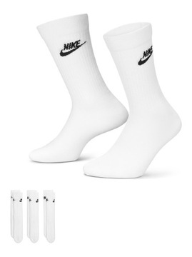 NIKE SKARPETY DŁUGIE ESSENTIAL CR EVERYDAY r.46-50 DX5025-100 BIAŁE 3PAK