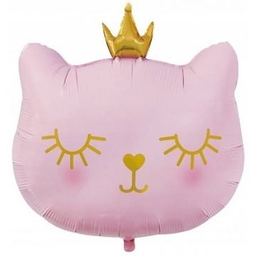 Balon foliowy urodziny kotek kot różowy