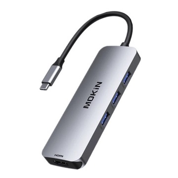 Hub 8w1 USB-C -Splitter MST 2x HDMI 4K 60Hz PD 100W 3x USB 3.0 Czytnik SD