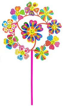 РАЗНОЦВЕТНАЯ ДЕТСКАЯ САДОВАЯ МЕЛЬНИЦА НА ПАЛОЧКЕ