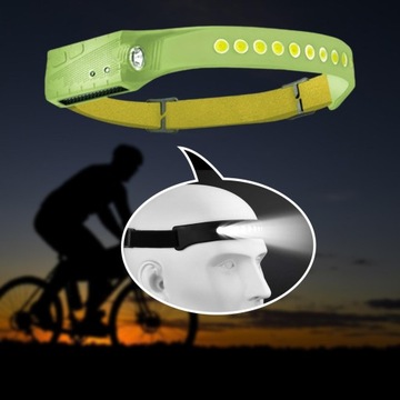 Reflektor zewnętrzny COB Latarka czołowa zielona 600mAh