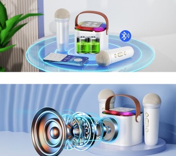 ПОРТАТИВНЫЙ МИКРОФОН КАРАОКЕ-ДИНАМИК С BLUETOOTH С 2 БЕСПРОВОДНЫМИ МИКРОФОНАМИ