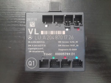 MERCEDES C w204 MODUŁ DRZWI LEWY PRZÓD A2048701726