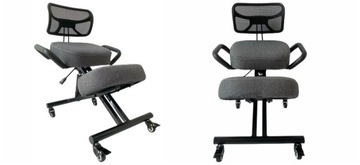 Fotel biurowy ergonomiczny klękosiad do biura domu szary