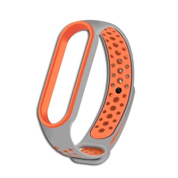 PASEK OPASKA PERFOROWANA DO MI BAND 5/6 | GRAY ORANGE