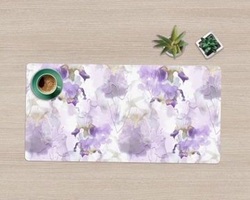 Коврик настольный Purple Flowers Watercolor 100x50 см