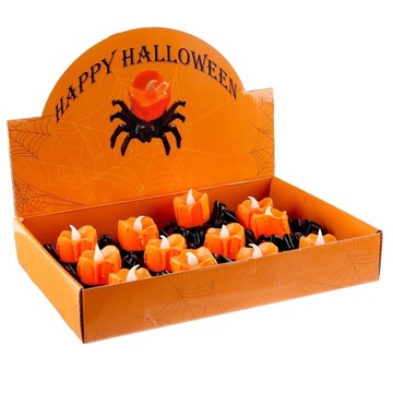 СВЕТОДИОДНЫЕ СВЕТИЛЬНИКИ ПАУКИ УКРАШЕНИЕ НА ХЭЛЛОУИН ОРНАМЕНТЫ СВЕТОДИОДНЫЕ СВЕЧИ НАБОР ИЗ 12 ШТ.