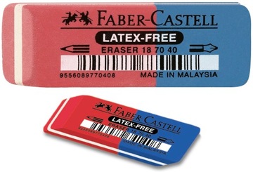 FABER-CASTELL Gumka naturalna kauczukowa dwustronna do grafitu i tuszu 2w1