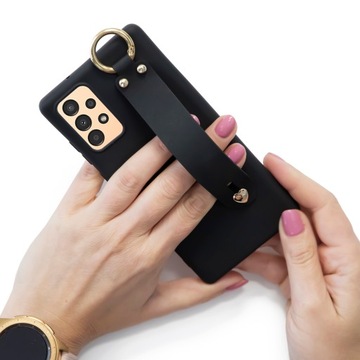 Красивый матовый черный чехол с ремешком для IPHONE 13