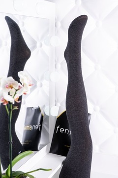 непрозрачные велюровые колготки 80 ден МЕЛАНЖ ГРАФИТ