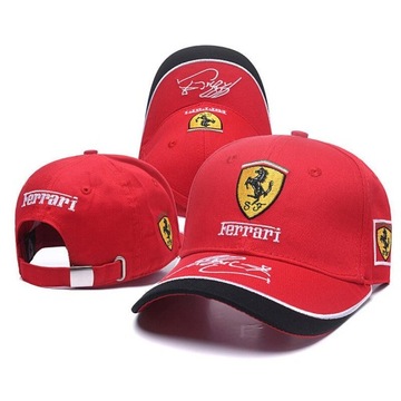 czapka daszkiem Ferrari haft bejsbolówka czerwony