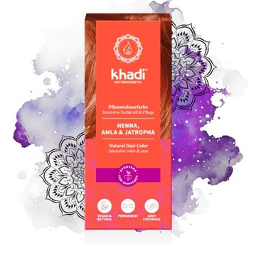 KHADI farba ziołowa henna NATURALNA Z AMLĄ 100g