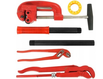 РЕЗЬБОВКА ДЛЯ ТРУБ 10 ЭЛ. 2 х КЛЮЧА ДЛЯ РЕЗКИ DEGET