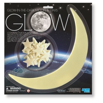 FLUORESCENCYJNE GWIAZDKI KSIĘŻYC ŚWIECĄCE NA SUFIT ŚCIANĘ DEKORACJA KOSMOS