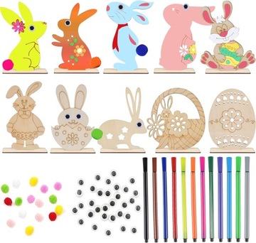 набор зайчик из пенопласта 20 см + фломастеры 3 шт.