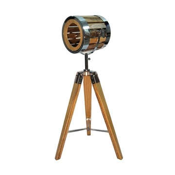 Lampa stołowa drewniana trójnóg industrialna MARGO