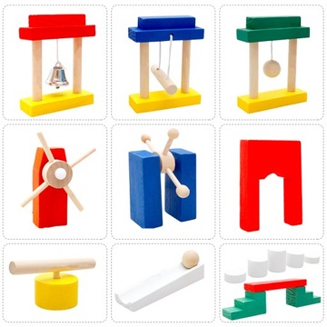 ДЕРЕВЯННЫЕ БЛОКИ ДОМИНО + ПРЕПЯТСТВИЯ + НАБОР ОГРОМНОЙ СУМКИ 1000 EL