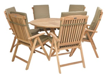Komplet mebli z drewna teakowego zestaw mebli obiadowych teak 6 osobowy
