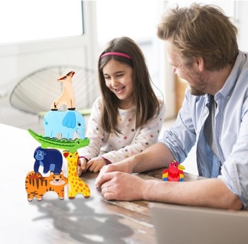 ИГРА «БАЛАНСА ЖИВОТНЫХ» ДЕРЕВЯННЫХ КРУГОВ МОНТЕССОРИ