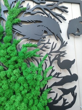 Украшение ЖЕНЩИНА 50см ДЕРЕВО лицо МОХ ЩЕТЕНЬ ЖИВАЯ КАРТИНА с морщинками