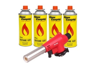 PALNIK GAZOWY VULCANO LUTOWNICA GAZ KARTUSZ GAZOWY OPALARKA + 4x GAZ NABÓJ