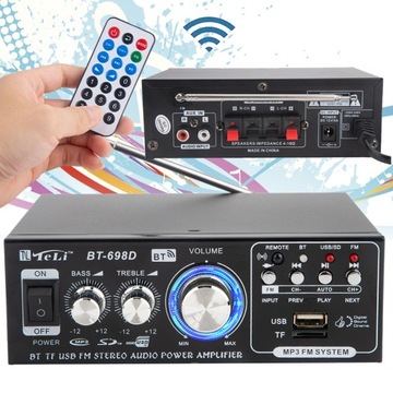 HIFI СТЕРЕОУСИЛИТЕЛЬ 180 Вт + 180 Вт BLUETOOTH МИНИ АУДИОПЛЕЕР НОВЫЙ