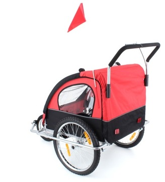ВЕЛОСИПЕДНЫЙ ПРИЦЕП НА 2 ЧЕЛОВЕКА JOGGER С ПОДВЕСКОЙ, КРАСНЫЙ