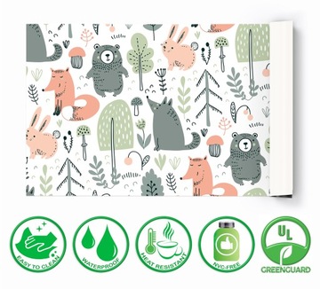 Защитный коврик для стола 120х60 детский Животные