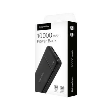 Power Bank 10000 мАч, 2xUSB, кабель USB-C KrugerMatz