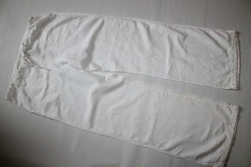 H&M~ BIAŁE LNIANE SPODNIE ~38