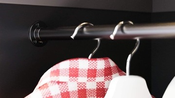 Drążek do szafy fi 25 mm 300 cm Czarny mat