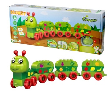 БОЛЬШИЕ БЛОКИ ПОЕЗД ABC ИГРА СЕНСОРНАЯ ОБРАЗОВАТЕЛЬНАЯ МОНТЕССОРИ ПАЗЛ 49 СМ