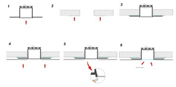 Встраиваемый светодиодный светильник 120см под штукатурку (21мм)