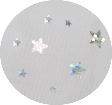 *ЮБКА ИЗ ТЮЛЯ ЮБКА-ПАЧКА 30см БЕЛАЯ со ЗВЕЗДАМИ