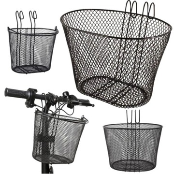КОРЗИНА ДЛЯ ВЕЛОСИПЕДОВ ПЕРЕДНЯЯ ПОДВЕСНАЯ ЧЕРНАЯ МЕТАЛЛ 30СМ