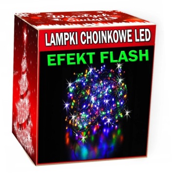 LAMPKI CHOINKOWE 100 LED FLASH 8 METRÓW BŁYSK