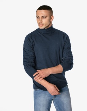 Elegancki Cienki Sweter Męski Golf Klasyczny Gładki 12 Kolorów S2S C113 XL