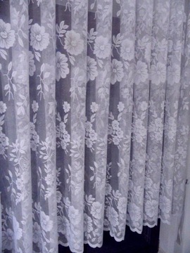 ŁADNA FIRANA ŻAKARD KRYSZTAŁEK W KWIATY wys 180cm/cena 0,5m