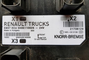 КАССЕТНЫЙ ЭБУ ЭБУ EBS МОДУЛЬ EBS7 RENAULT GAMA T RANGE C