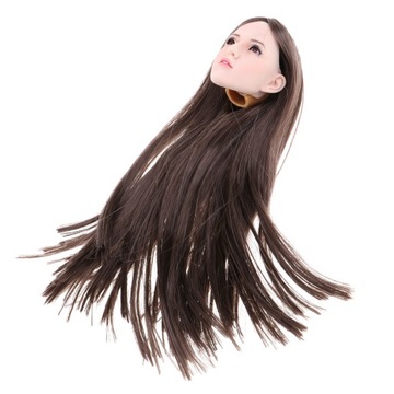 1/6 Корейская голова девушки, скульптура, яркая резная коричневая модель