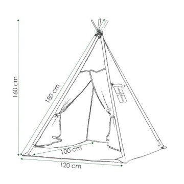 ДЕТСКАЯ ПАЛАТКА TIPI WIGWAM HOUSE XXL 160x120x100 см + ПОДУШКА КОВРИК