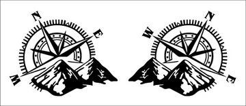 Наклейка Роза ветров 50х40 на лобовое стекло или кузов