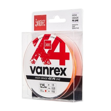 Plecionka Lucky John Vanrex X4 Fluo Orange 0,12mm