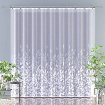 Firanka żakard metraż Volta liście bluszcz liść listki 623948 biała 120cm