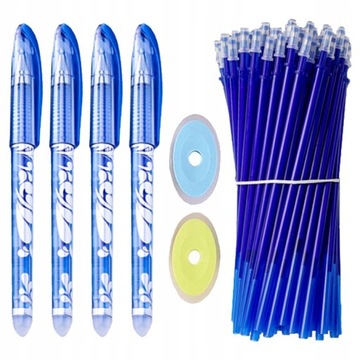 4x стираемая шариковая ручка с ластиком, 50 стержней