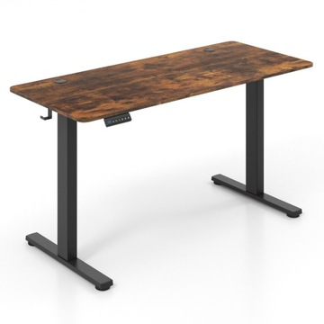 Biurko reg. elektryczne Costway 140 x 60 x 73 cm odcienie brązu