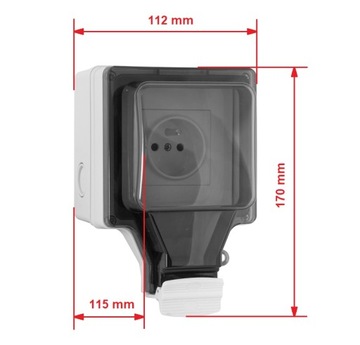 ЭЛЕКТРИЧЕСКАЯ РОЗЕТКА НАРУЖНАЯ НА 230 В, ГЕРМЕТИЧНАЯ IP66