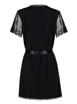 Черный комплект халата-стрингов Obsessive s/m