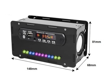 Głośnik z BT Odtwarzacz MP3, RADIO + Spektrum DiY KIT BLACK